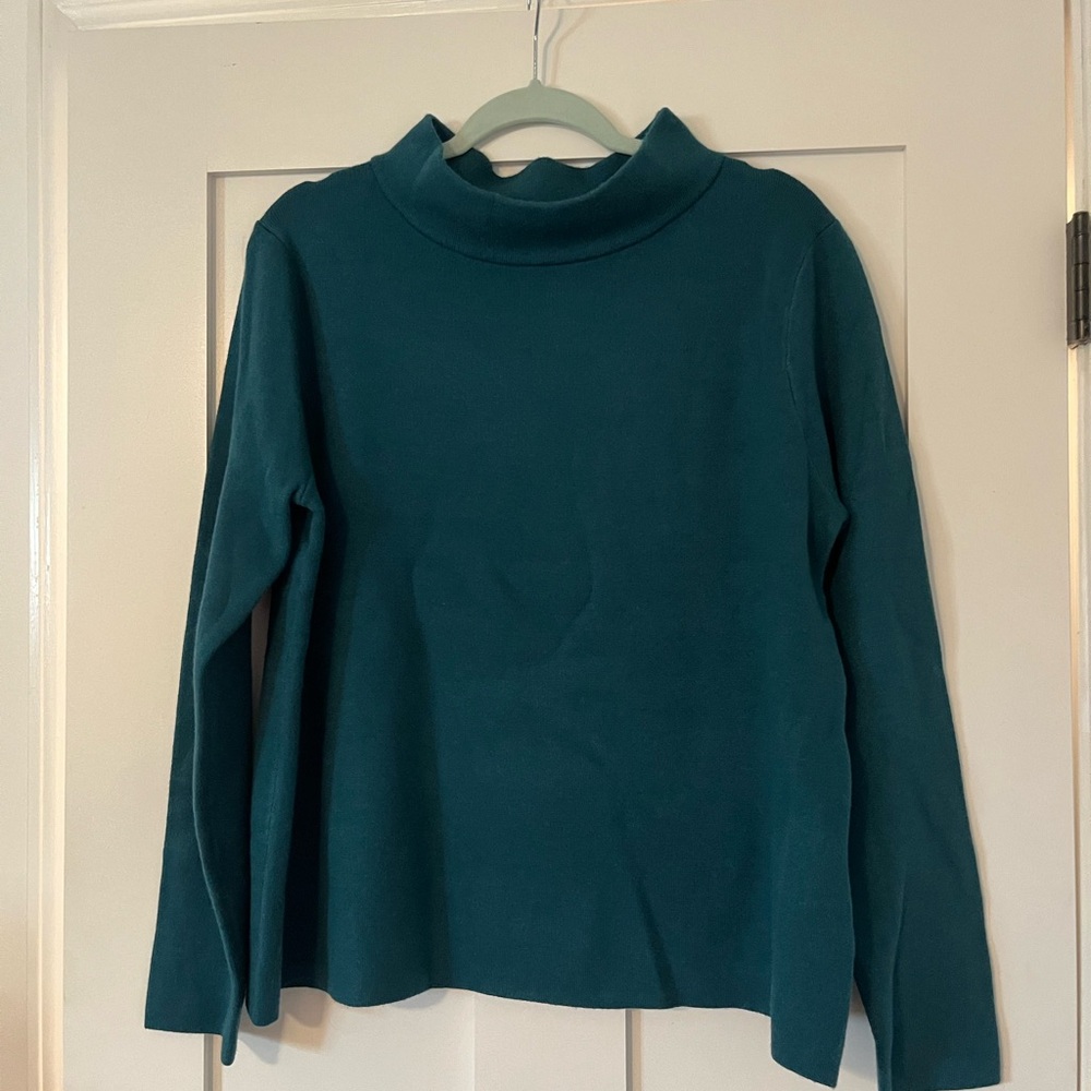 NWOT Madeleine Mock Neck Sweater - Kingfisher/Sea Green